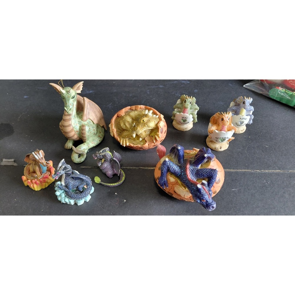 Mythical Creatures collectible fantasy Decor dragon & hatchling resin figurines - Picture 2 of 16